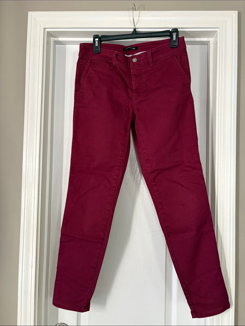 Burgundy Wine Straight-Leg Chinos, Sz 6
